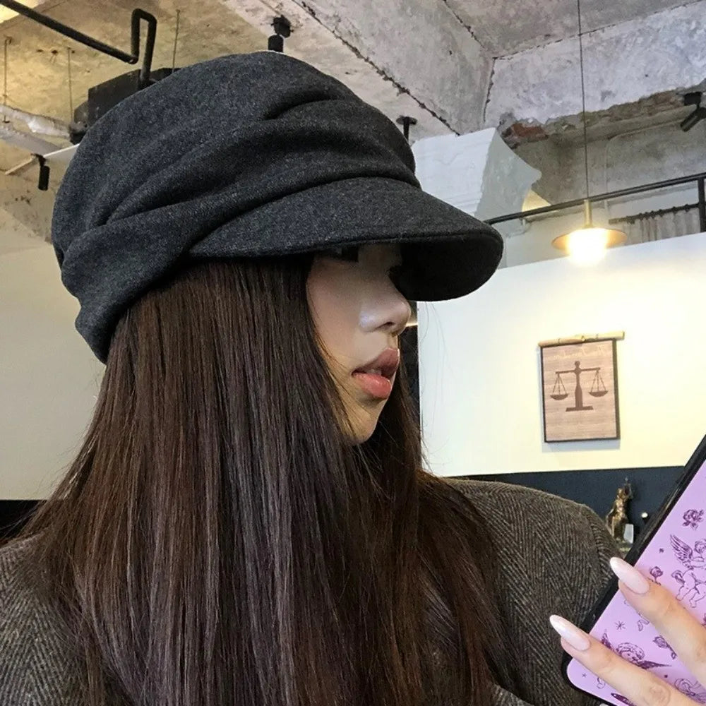 Fashion Warm Winter Berets Hat Retro Solid Color French