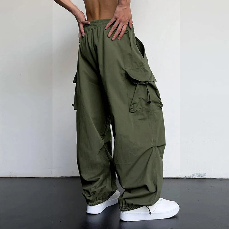 Men's Casual Cargo Pants Fashion Streetwear Classic Man Straight