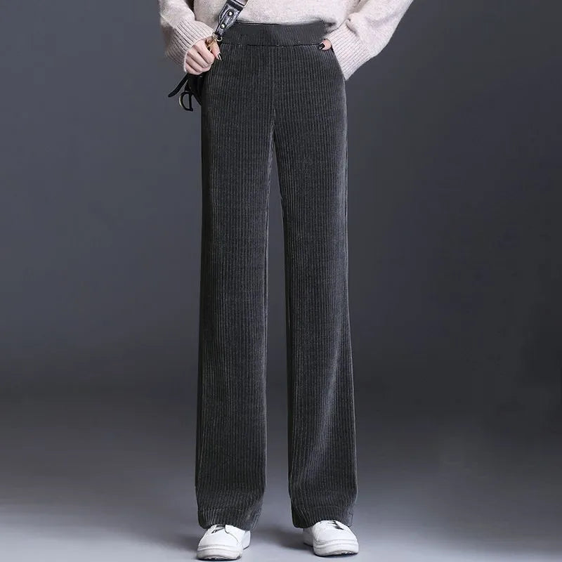 Fce Lined Unlined Corduroy Wide Leg Pants Women Casual Pants