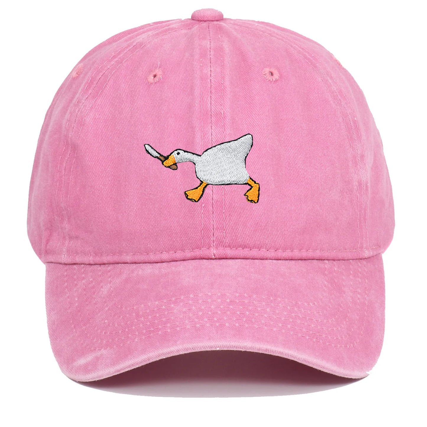 Embroidered baseball cap with goose pattern for men , casual