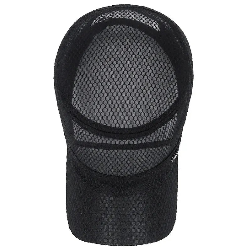 New Iron Label Full Net Breathable Flat Cap For Men Casual