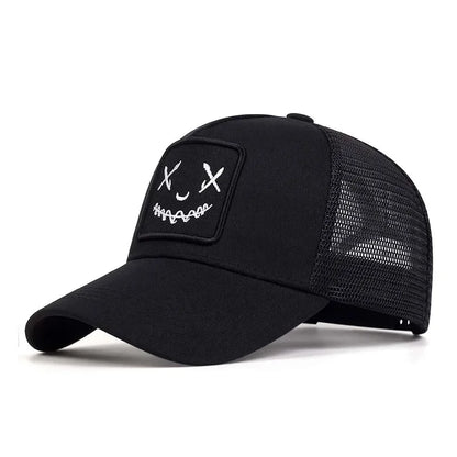 Men Women Smile Face Embroidery Baseball Caps Cotton