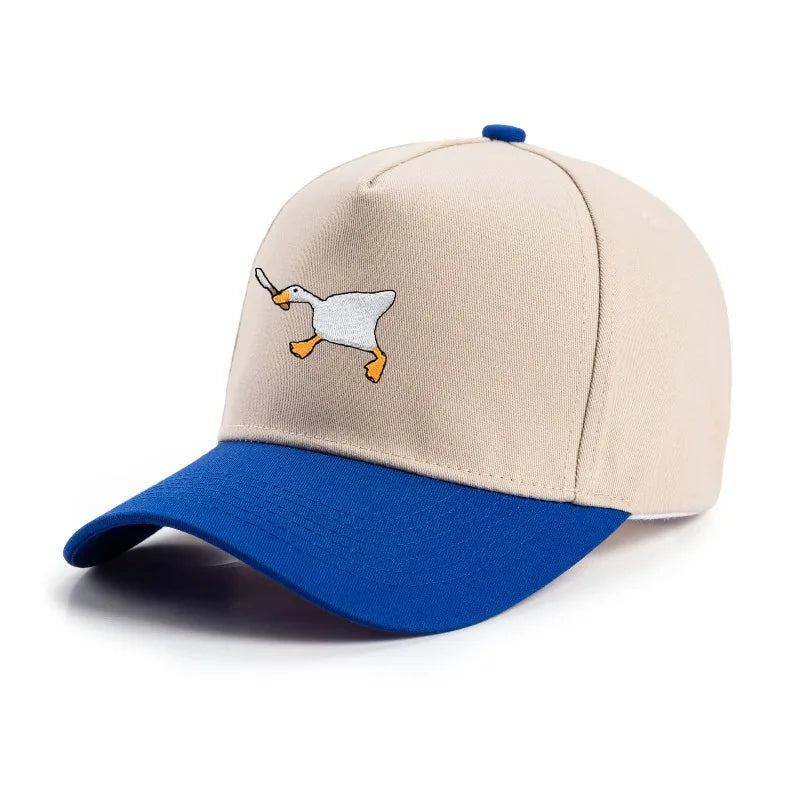 Embroidered baseball cap with goose pattern for men , casual
