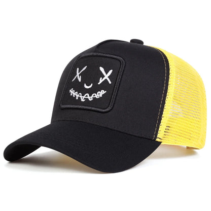 Men Women Smile Face Embroidery Baseball Caps Cotton