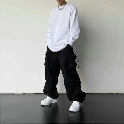 Men's Casual Cargo Pants Fashion Streetwear Classic Man Straight