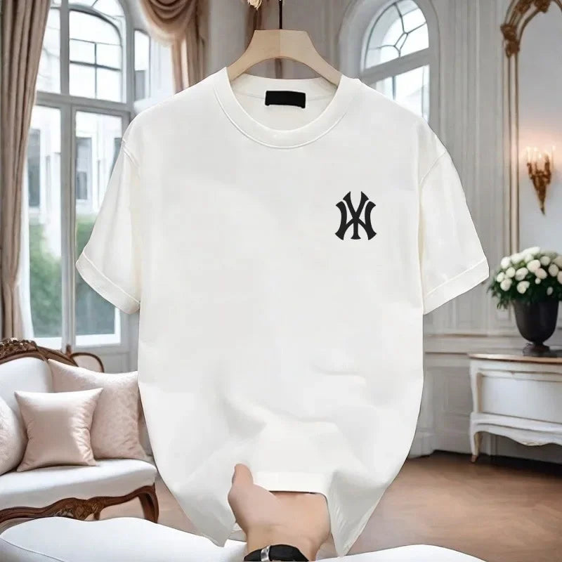 New 2026 Men's Pure Cotton Short Sleeve T-Shirt Fashionable