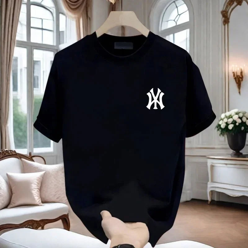 New 2026 Men's Pure Cotton Short Sleeve T-Shirt Fashionable