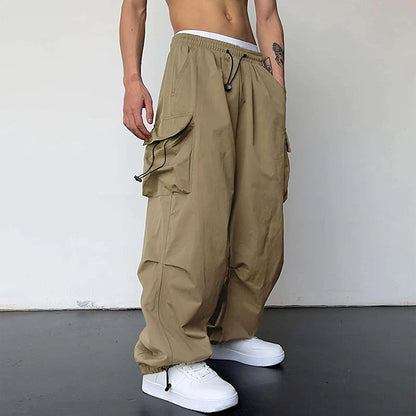 Men's Casual Cargo Pants Fashion Streetwear Classic Man Straight