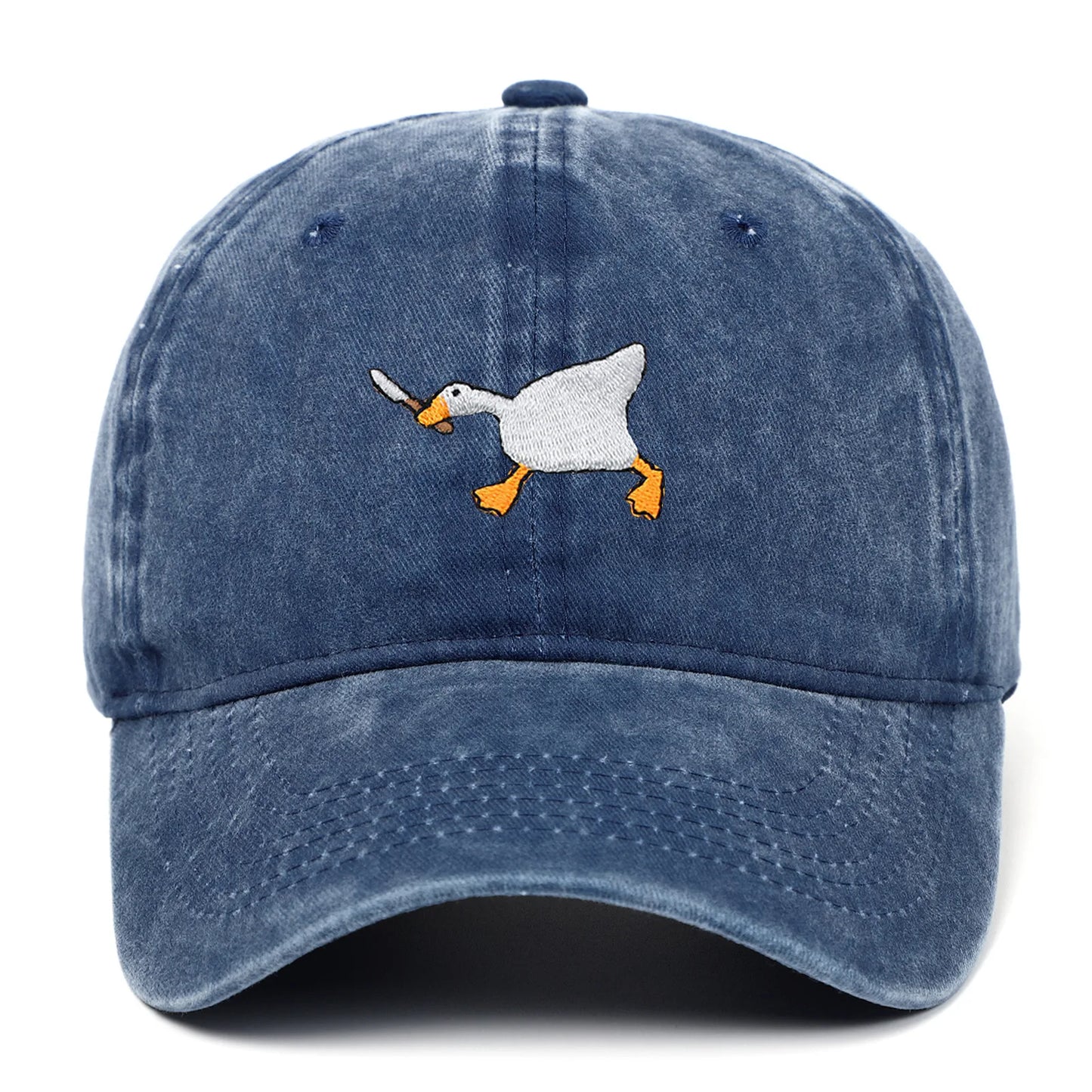 Embroidered baseball cap with goose pattern for men , casual
