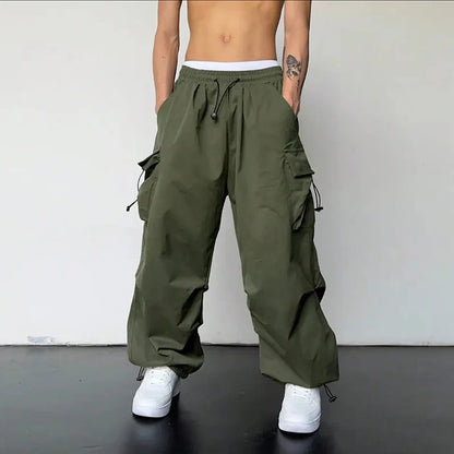 Men's Casual Cargo Pants Fashion Streetwear Classic Man Straight