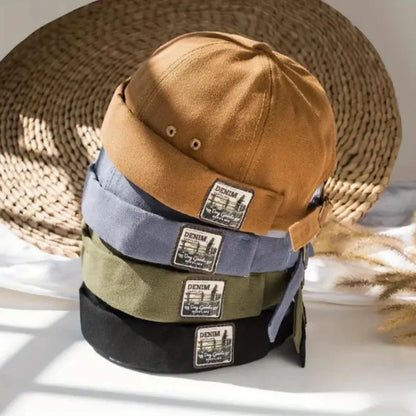 Dome Melon Cap Men Women Fashion Vintage Brimless Hat