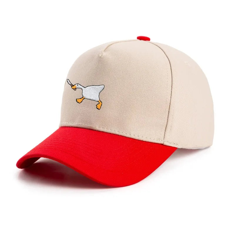 Embroidered baseball cap with goose pattern for men , casual