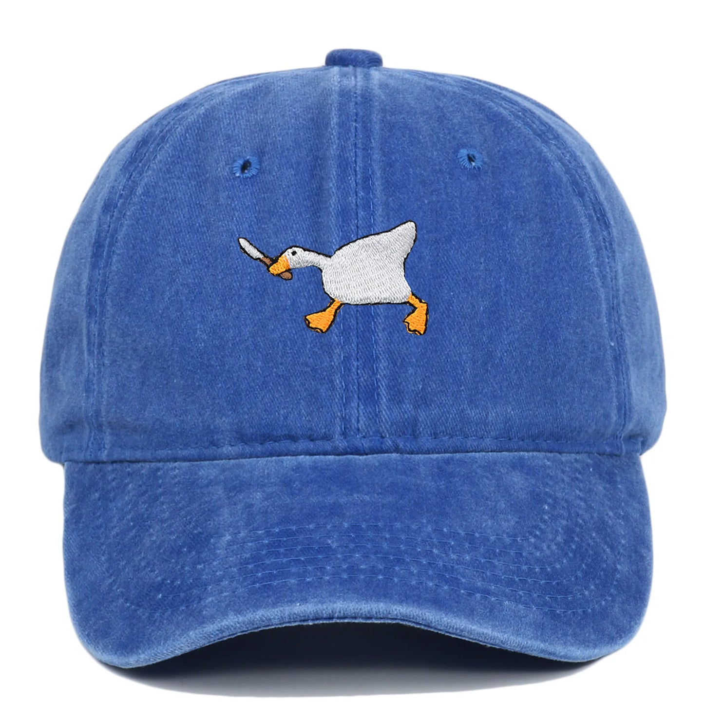 Embroidered baseball cap with goose pattern for men , casual