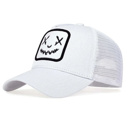 Men Women Smile Face Embroidery Baseball Caps Cotton