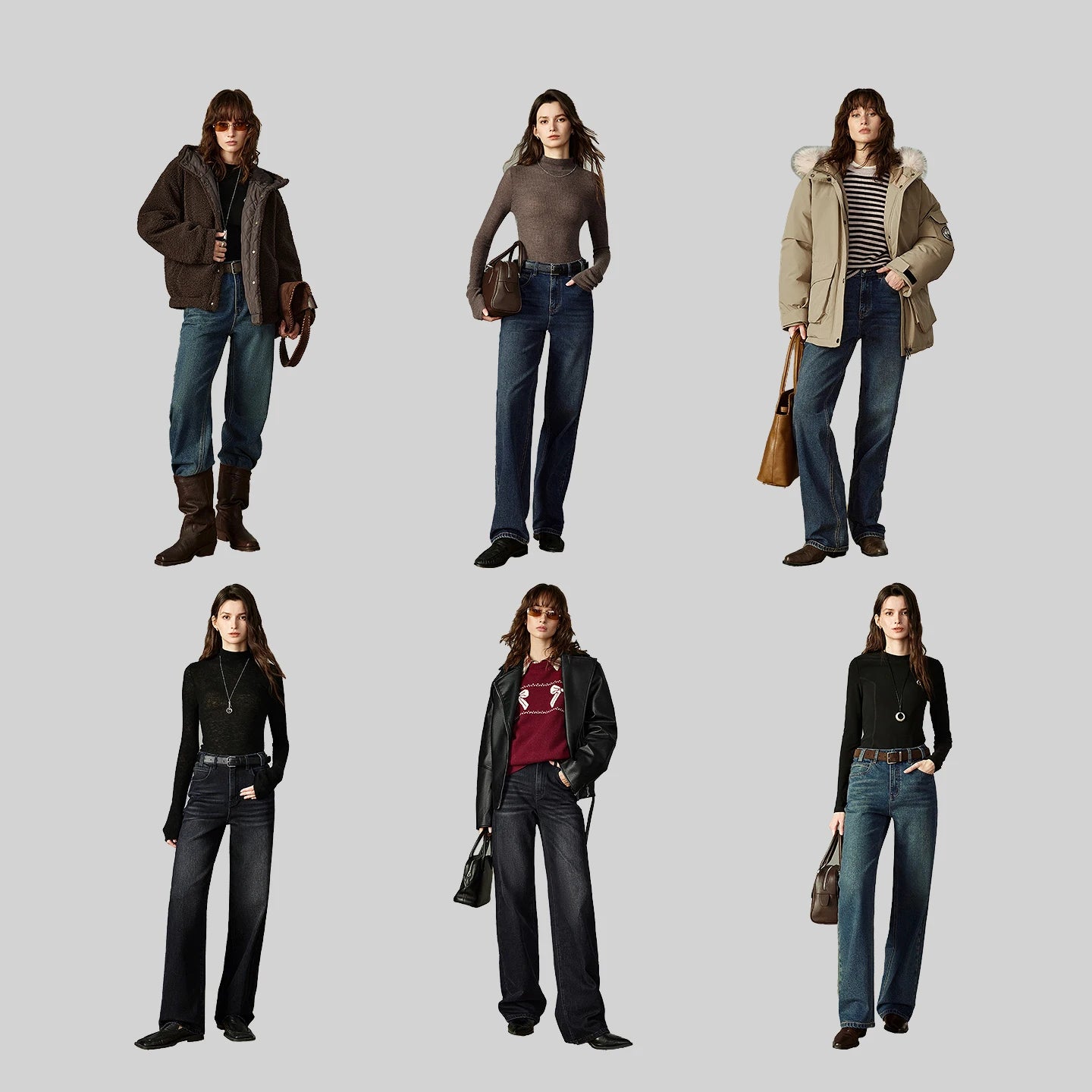 Women Straight Pants  Winter New Mid-low Rise Slimming Baguette