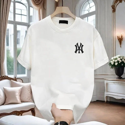 New 2026 Men's Pure Cotton Short Sleeve T-Shirt Fashionable