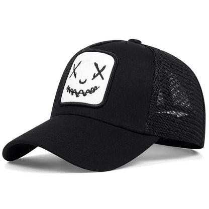Men Women Smile Face Embroidery Baseball Caps Cotton