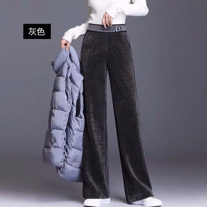 Fce Lined Unlined Corduroy Wide Leg Pants Women Casual Pants