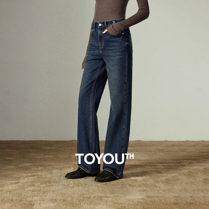 Women Straight Pants  Winter New Mid-low Rise Slimming Baguette