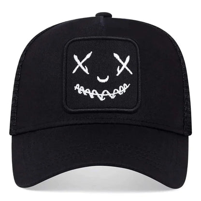Men Women Smile Face Embroidery Baseball Caps Cotton