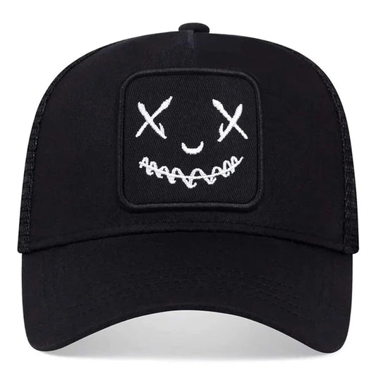 Men Women Smile Face Embroidery Baseball Caps Cotton