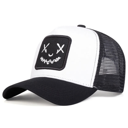 Men Women Smile Face Embroidery Baseball Caps Cotton