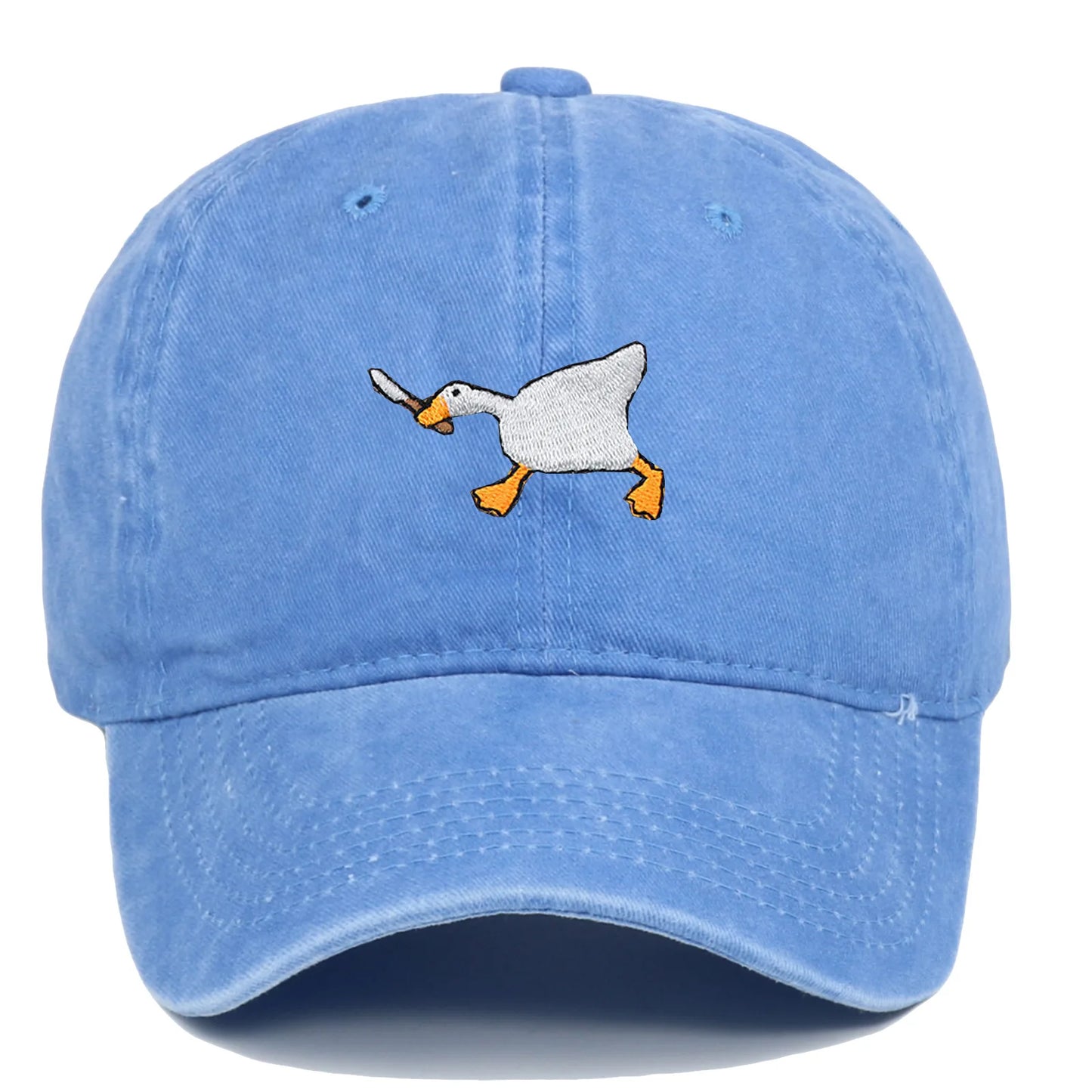 Embroidered baseball cap with goose pattern for men , casual