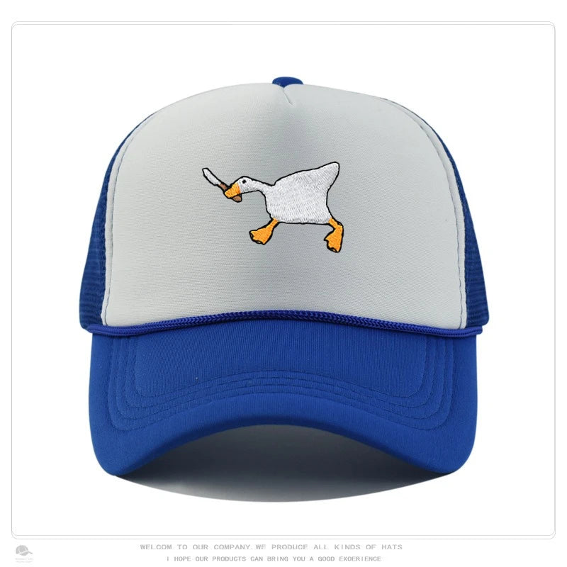 Embroidered baseball cap with goose pattern for men , casual