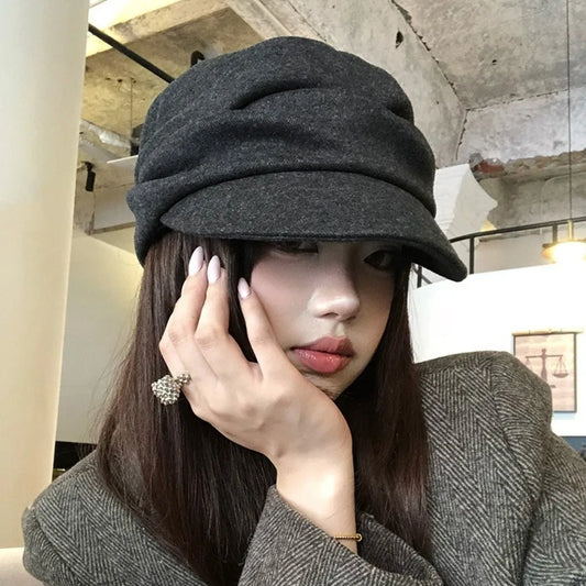 Fashion Warm Winter Berets Hat Retro Solid Color French
