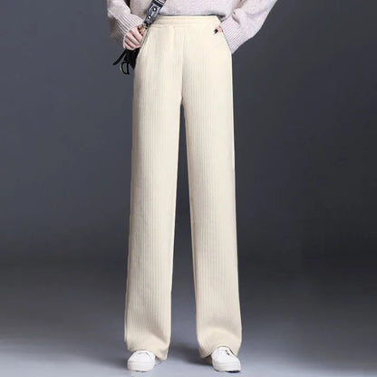 Fce Lined Unlined Corduroy Wide Leg Pants Women Casual Pants